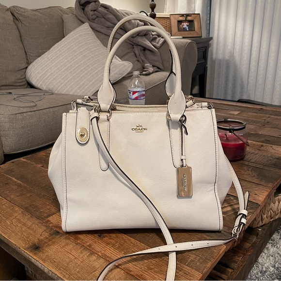 Coach Bags Coach White Crossbody Purse Bag Leather Gold Accents